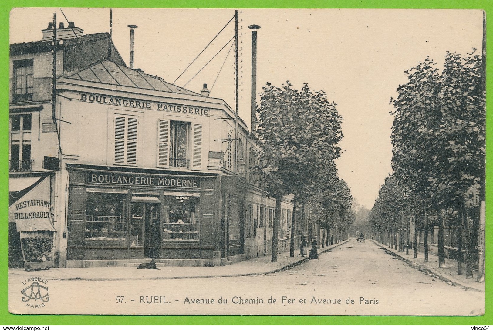 RUEIL - Avenue Du Chemin De Fer Et Avenue De Paris Carte Circulé 1926 - Rueil Malmaison