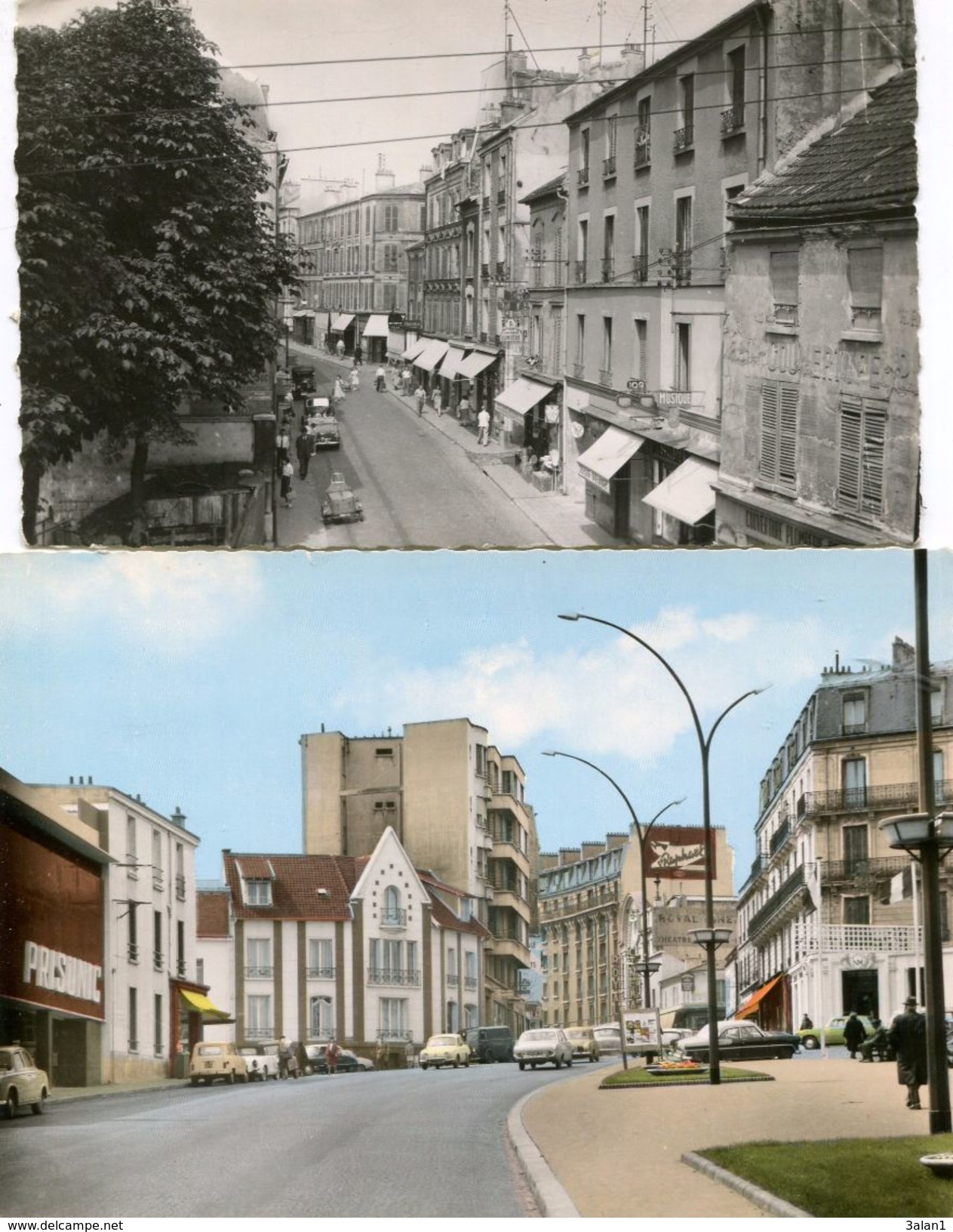 NOGENT Sur MARNE  =  Place De La Mairie : Grande Rue ( 2cpsm Dentelées ) - Nogent Sur Marne