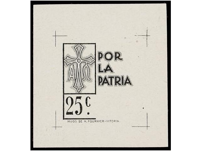 1173 ESPAÑA. <B>PRUEBA LITOGRÁFICA. 25 Cts.</B> <B>POR LA PATRIA </B>(Asturias). - Sonstige & Ohne Zuordnung