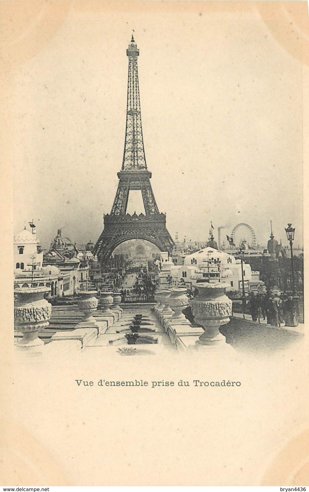 PARIS - TOUR EIFFEL VUE D'ENSEMBLE PRISE Du TROCADERO - EXPO UNIVERSELLE 1900 - CARTE PRECURSEUR - TB - Tour Eiffel