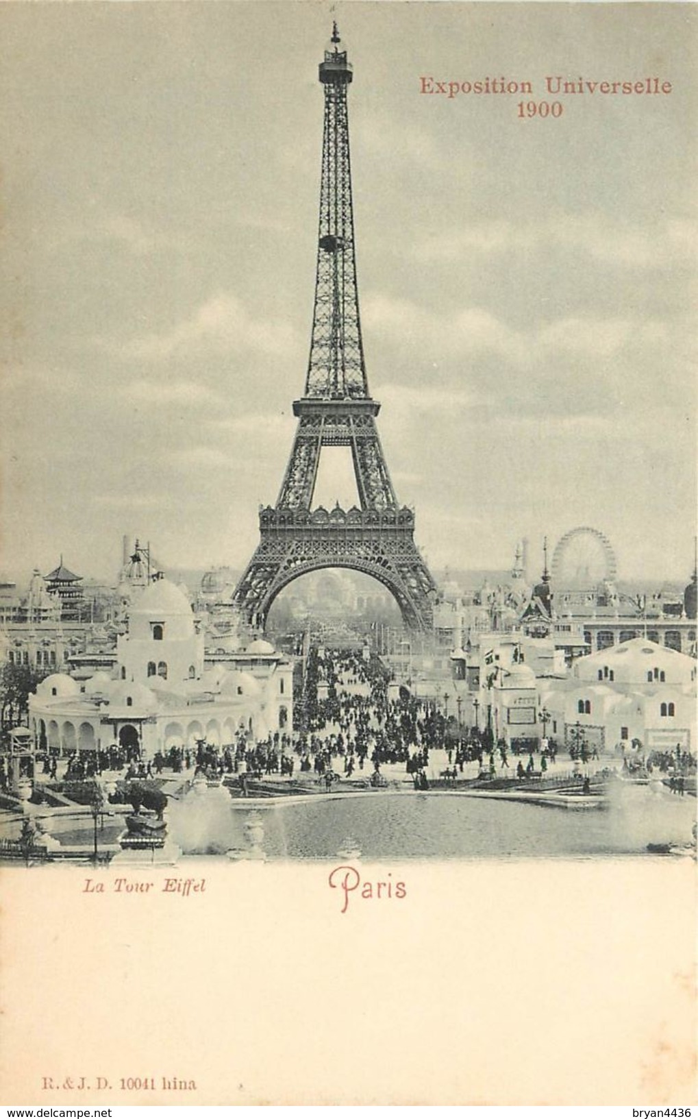 PARIS - TOUR EIFFEL Avec La Foule Et L'environnement- EXPO UNIVERSELLE 1900 - CARTE PRECURSEUR - TB - Tour Eiffel