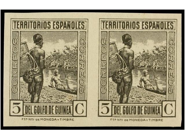 1233 ** COLONIAS ESPAÑOLAS: GUINEA. Ed.264s (2). <B>5 Cts.</B> Castaño Claro. Pareja<B> SIN DENTAR.</B> No Reseñada. MUY - Otros & Sin Clasificación