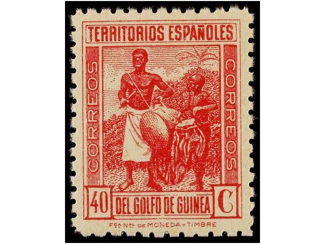 1238 ** COLONIAS ESPAÑOLAS: GUINEA. Ed.266cc. <B>40 Cts.</B> Rosa<B> CAMBIO DE COLOR.</B> No Reseñado. MUY RARO. - Otros & Sin Clasificación