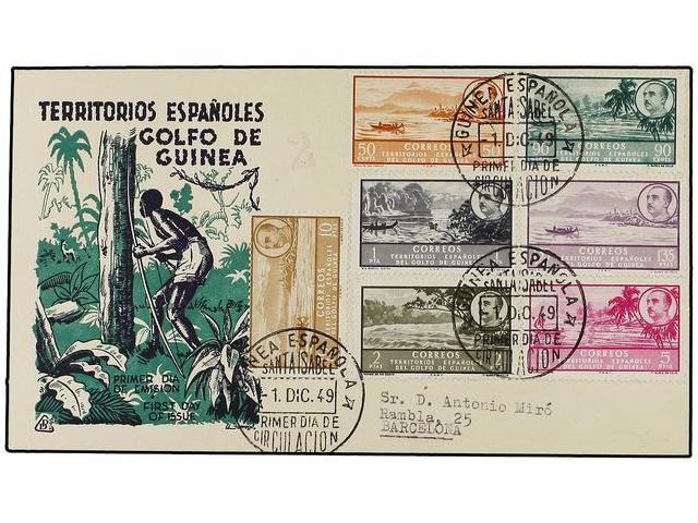 1243 COLONIAS ESPAÑOLAS: GUINEA. Ed.277/93 Y 298/304. 1949-51. SERIE De Correo Y Aérea En Seis Sobres Con Matasellos De  - Other & Unclassified