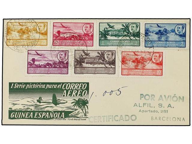 1245 COLONIAS ESPAÑOLAS: GUINEA. 1951. SERIE COMPLETA En Carta Circulada A BARCELONA, El Primer Día De Circulación. - Other & Unclassified