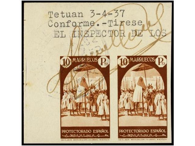 1249 ** MARRUECOS. Ed.148s/60s. SERIE COMPLETA<B> SIN DENTAR</B> En Parejas. Inscripción <B>CONFORME Y TIRESE</B>, Firma - Otros & Sin Clasificación