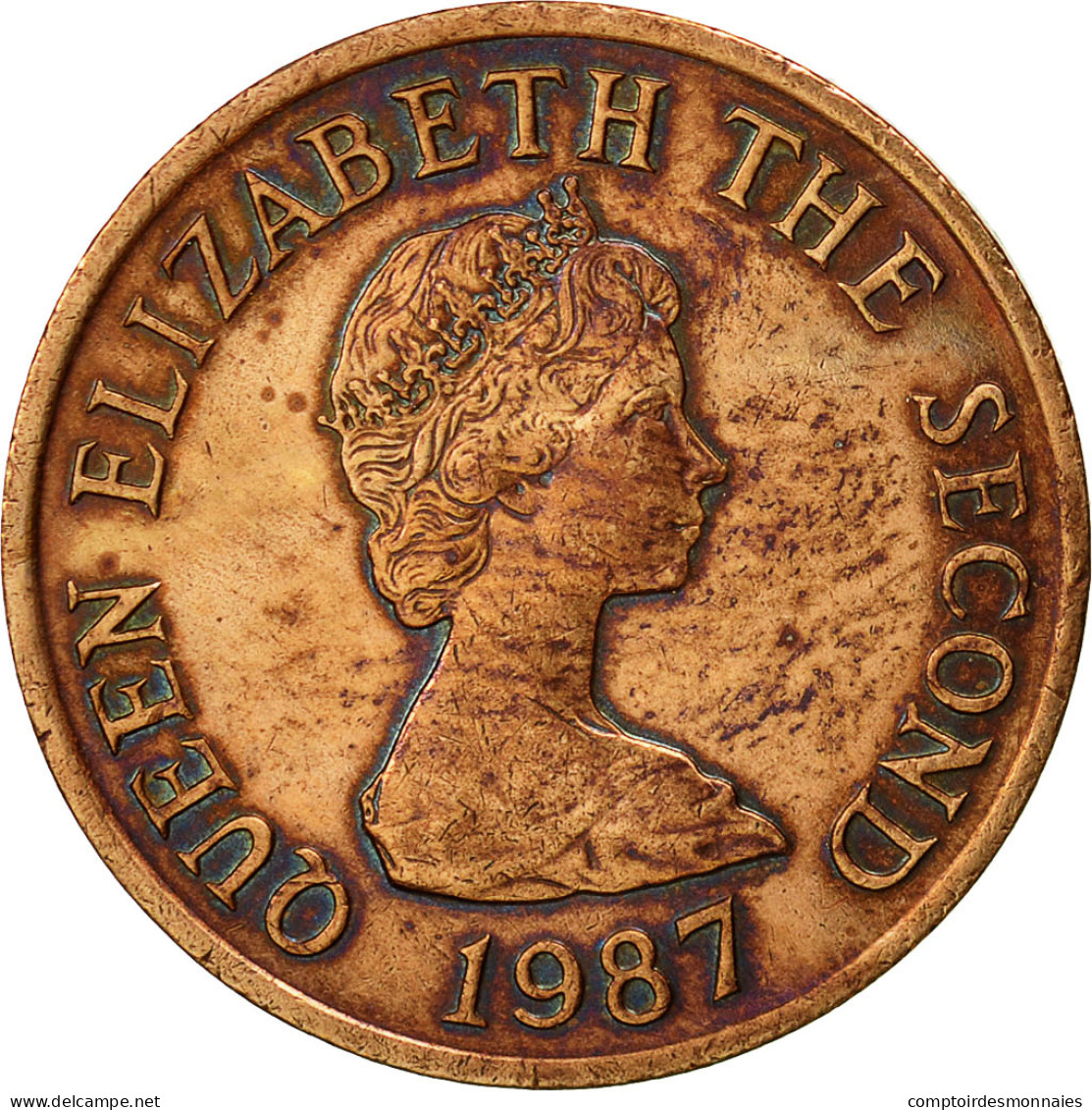 Monnaie, Jersey, Elizabeth II, Penny, 1987, TTB, Bronze, KM:54 - Jersey