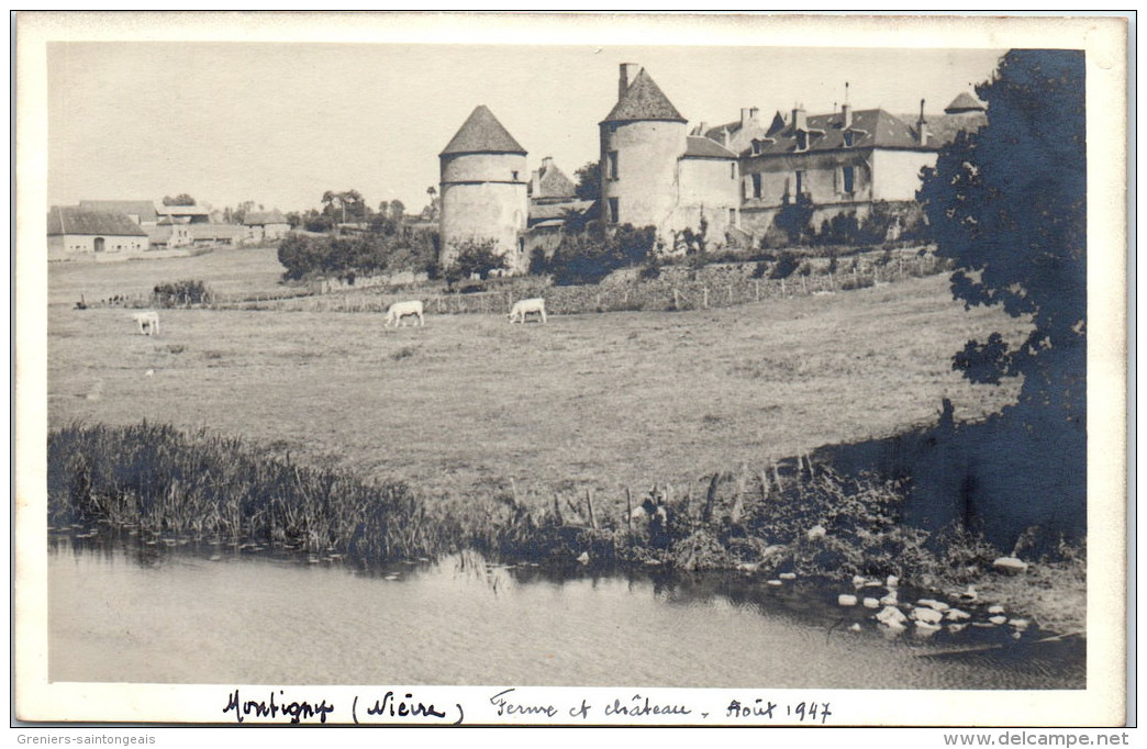 58 MONTIGNY - CARTE PHOTO - La Ferme Et Le Château - Autres & Non Classés