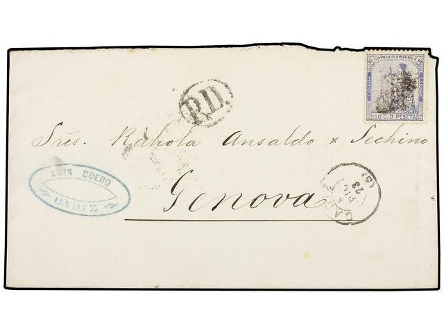 1335 LOTES Y COLECCIONES. 1869-74. Conjunto De 6 Cartas Circuladas A ITALIA. Diferentes Franqueos. - Other & Unclassified