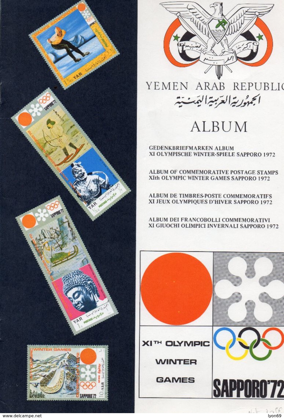 ALBUM  DE TIMBRES  POSTE COMMEMORATIS  SAPPORO 72 OBLITERES E N° YVERT ET TELLIER    1972 - Winter 1972: Sapporo