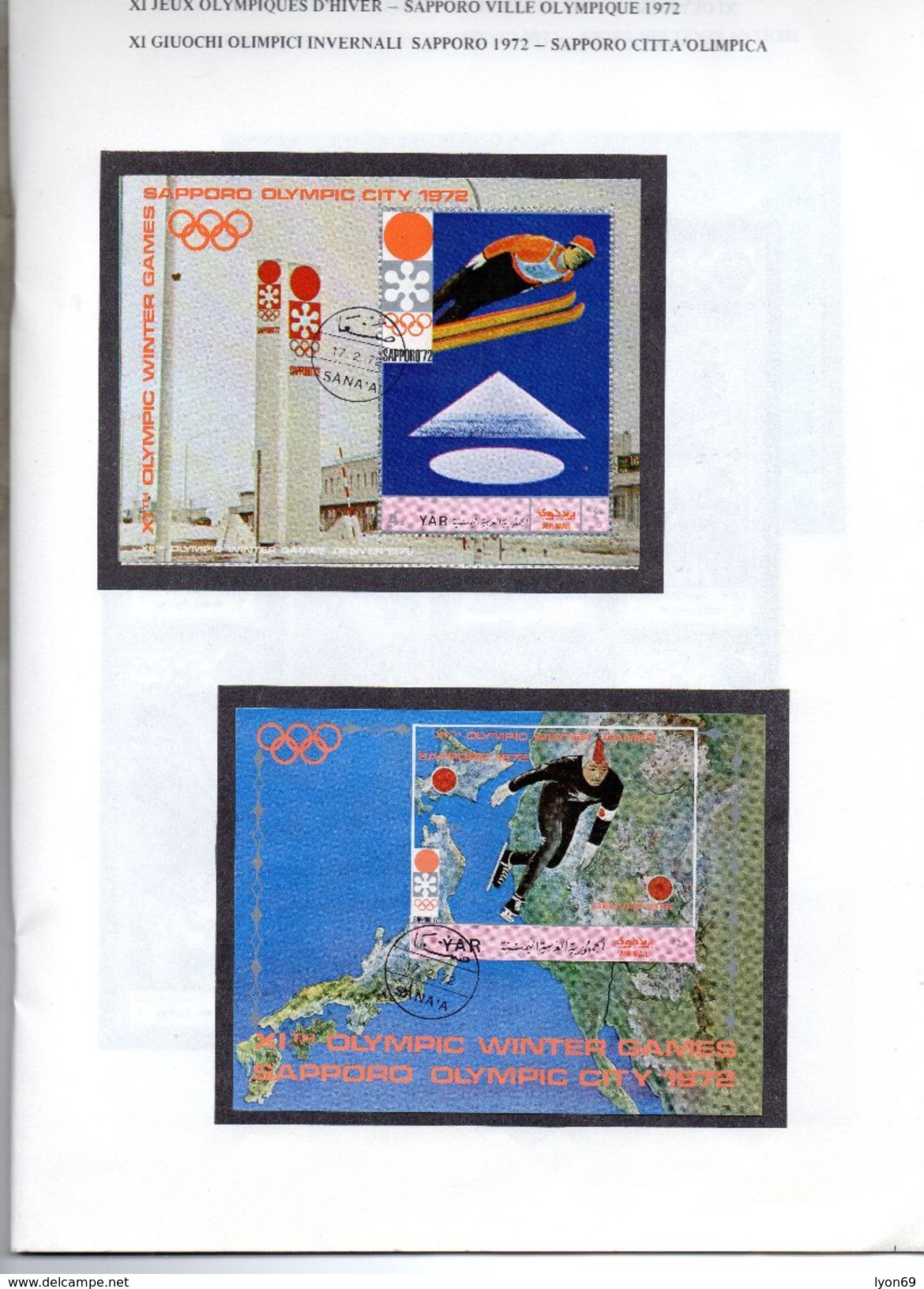 ALBUM  DE TIMBRES  POSTE COMMEMORATIS  SAPPORO 72 OBLITERES E N° YVERT ET TELLIER    1972