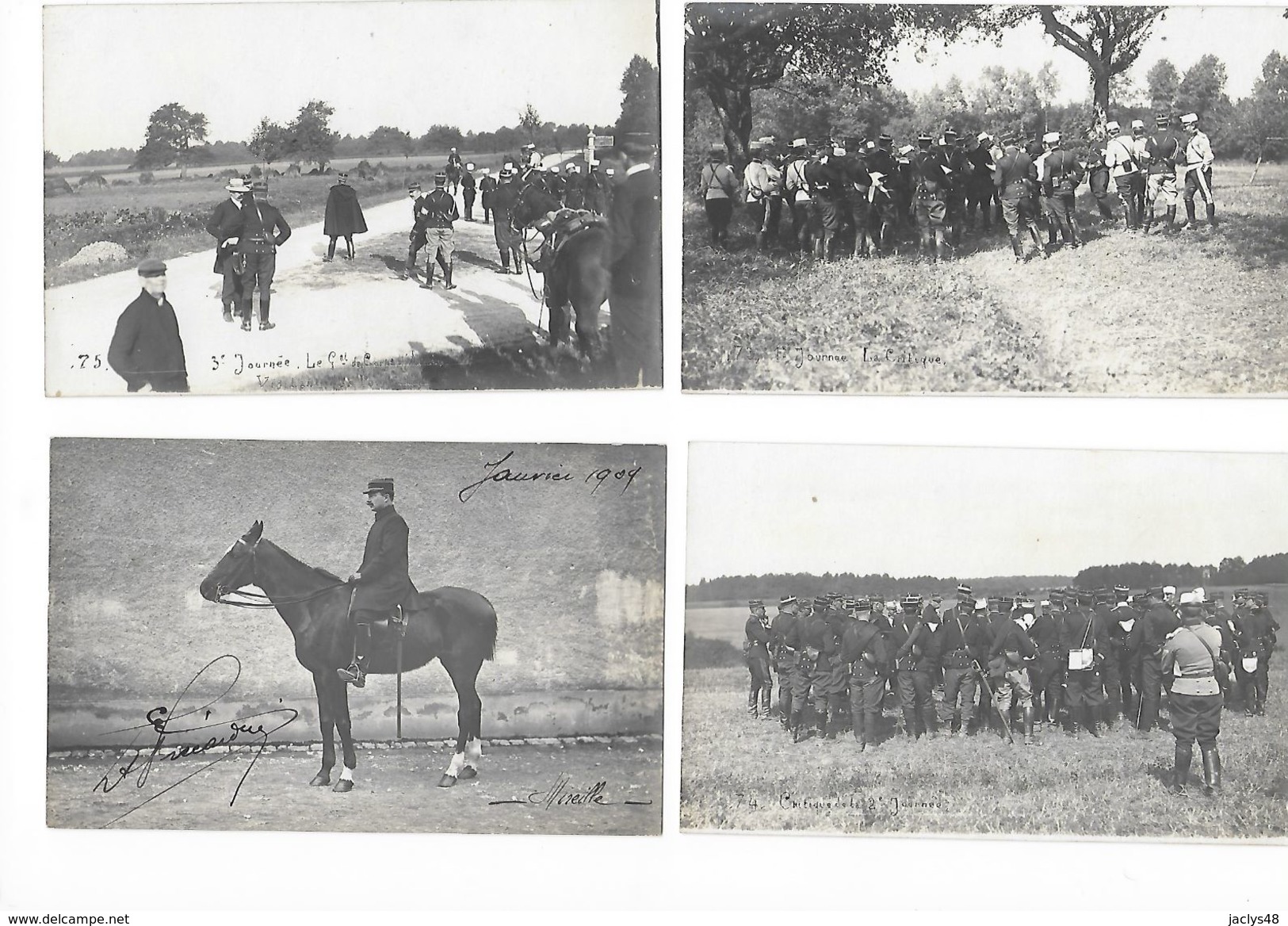 5 CARTES PHOTOS   De Militaires En Manoeuvre Avec Le Général De Corps D'armée Visitant Les Positions - L 1 - Manoeuvres