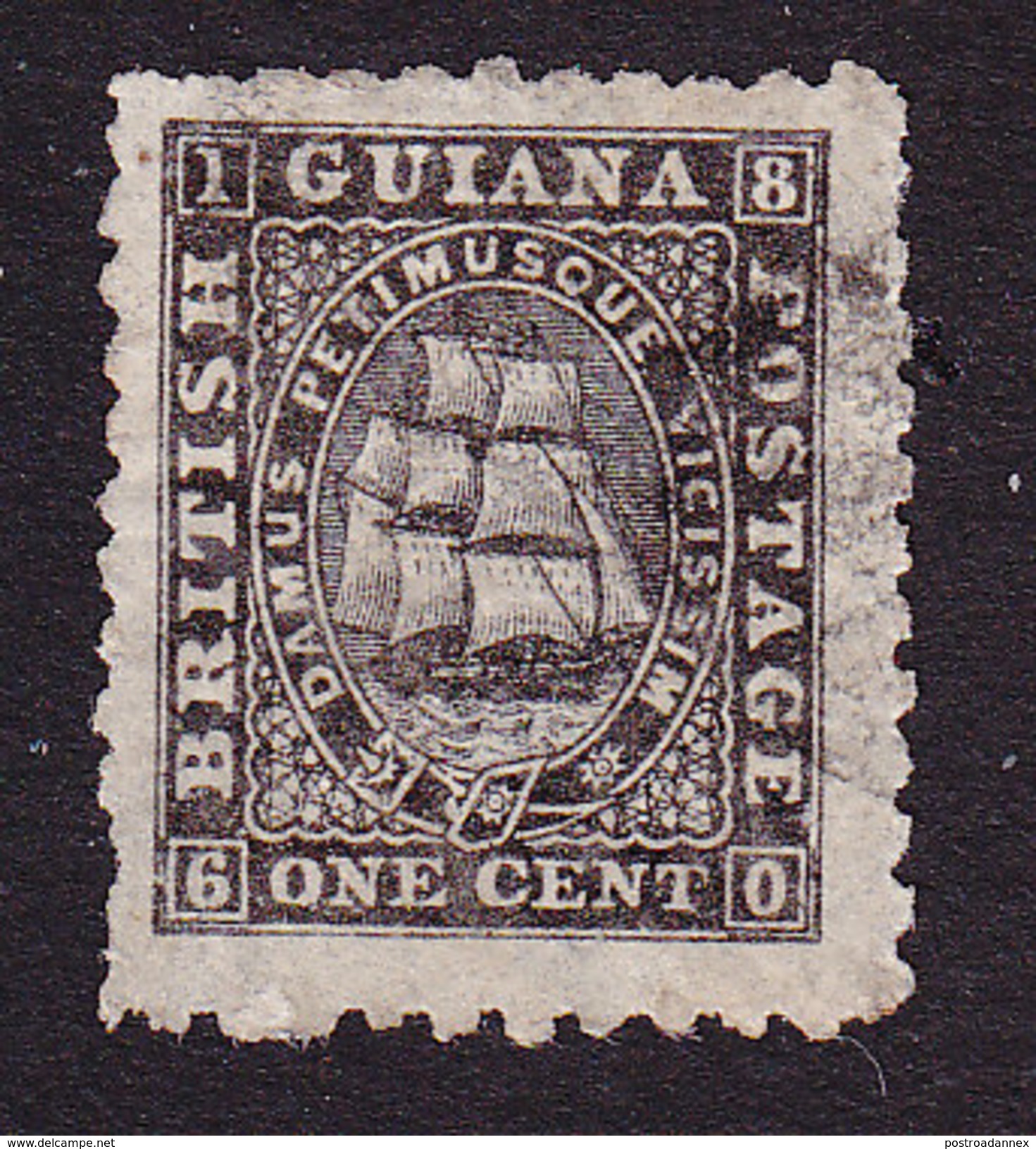 British Guiana, Scott #50, Seal Of The Colony, Issued 1866 - Guayana Británica (...-1966)