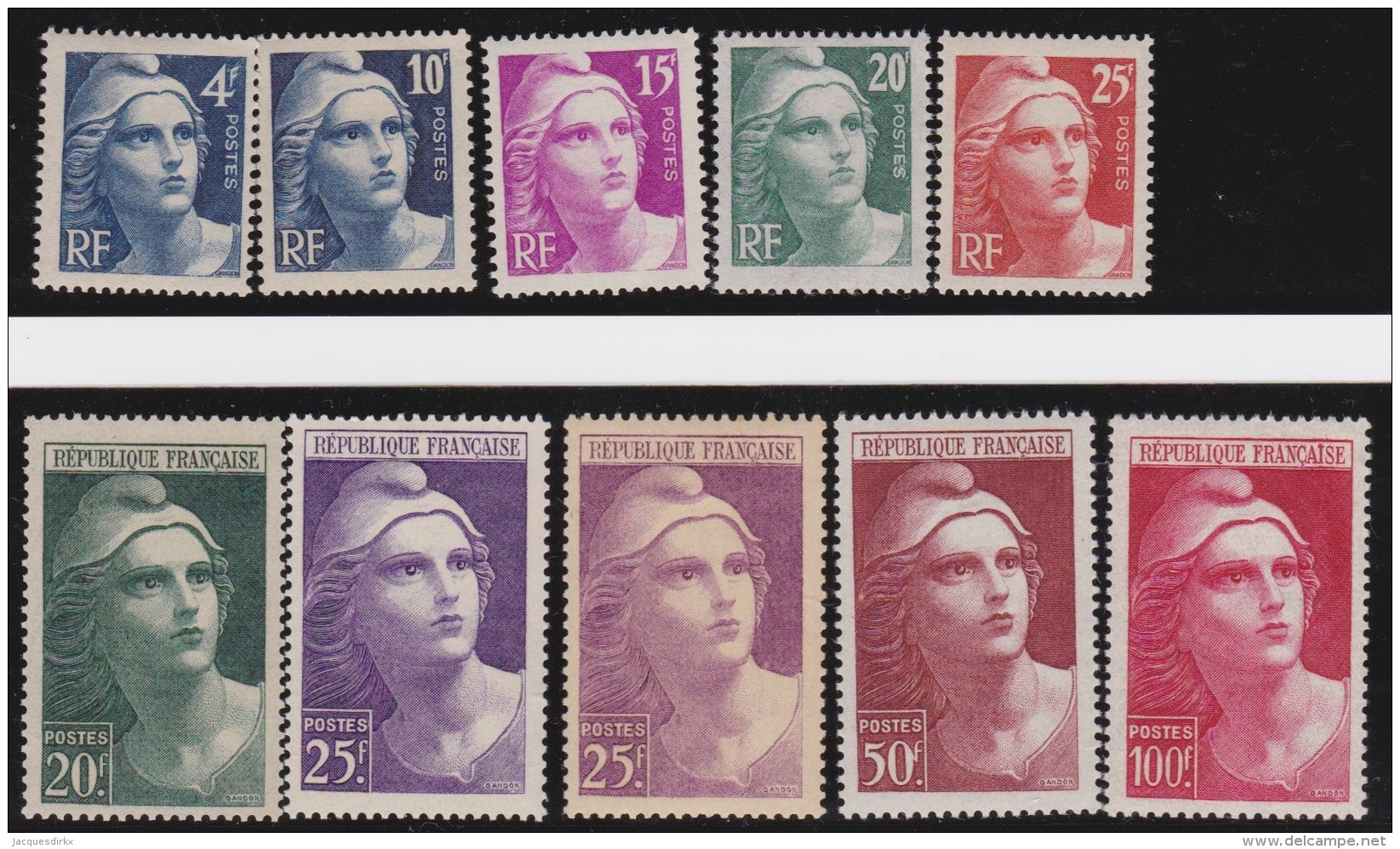 France   .    Yvert   .     725/733  (731: * )    .       **      .      Neuf SANS  Charniere   .    /    .     MNH - Unused Stamps