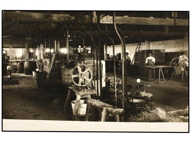 2189 TARJETAS POSTALES. <B>BARCELONA. </B>Interior De La Fábrica De R. MASO ARUMI (FOTO). - Autres & Non Classés