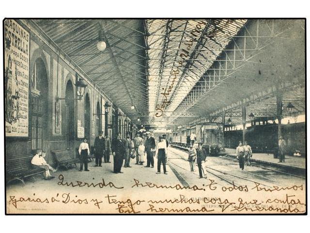 2193 TARJETAS POSTALES. <B>BARCELONA. </B>Interior De La Estación Del Ferrocarril M.Z.A. - Otros & Sin Clasificación