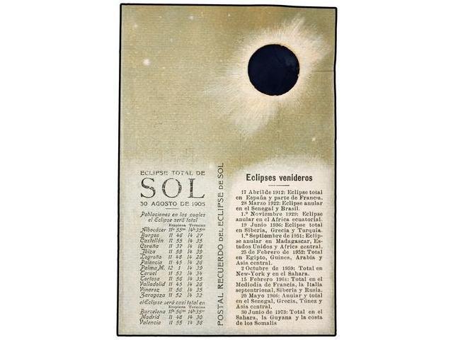 2194 TARJETAS POSTALES. <B>BARCELONA. </B> Recuerdo Del ECLIPSE DE SOL, 30 Agosto 1905. - Autres & Non Classés