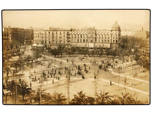 2204 TARJETAS POSTALES. <B>BARCELONA.</B> Plaza Cataluña. (FOTO). (B/C). - Autres & Non Classés