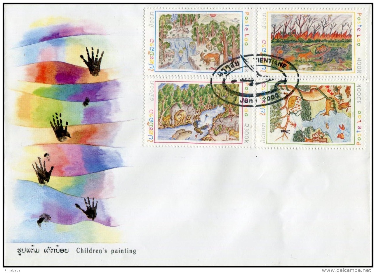 232 - Laos 2000  Y&amp;T 1384/1487  Mi# 1700/1703  Sur FDC - Laos