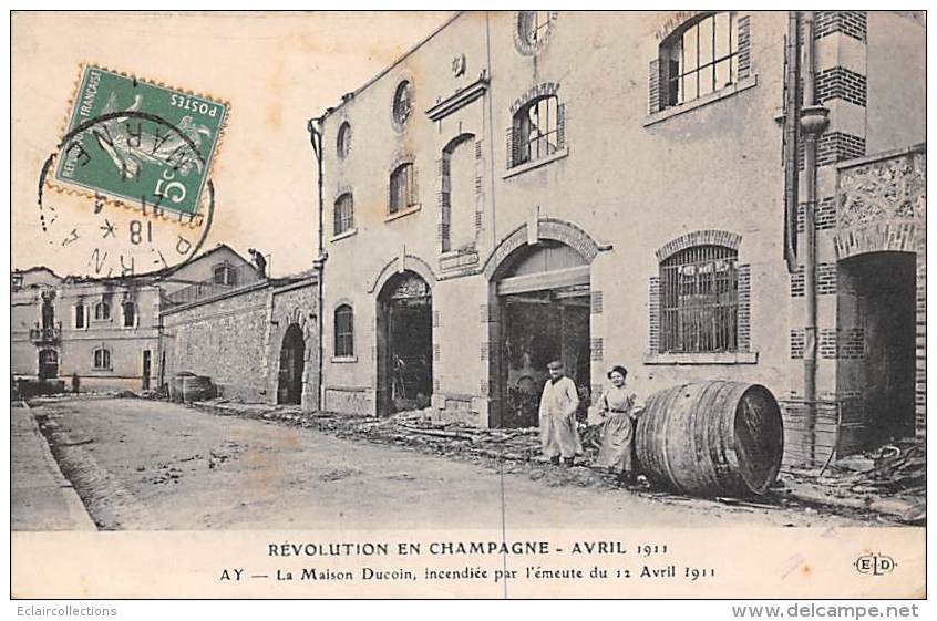 Ay En Champagne     51        Révolution En Champagne.   Maison Ducoin Incendiée         (voir Scan) - Ay En Champagne