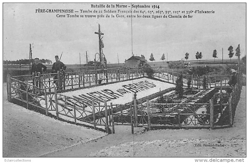 Fère Champenoise       51         Tombes Des 21 Soldats D'infanterie        (voir Scan) - Fère-Champenoise