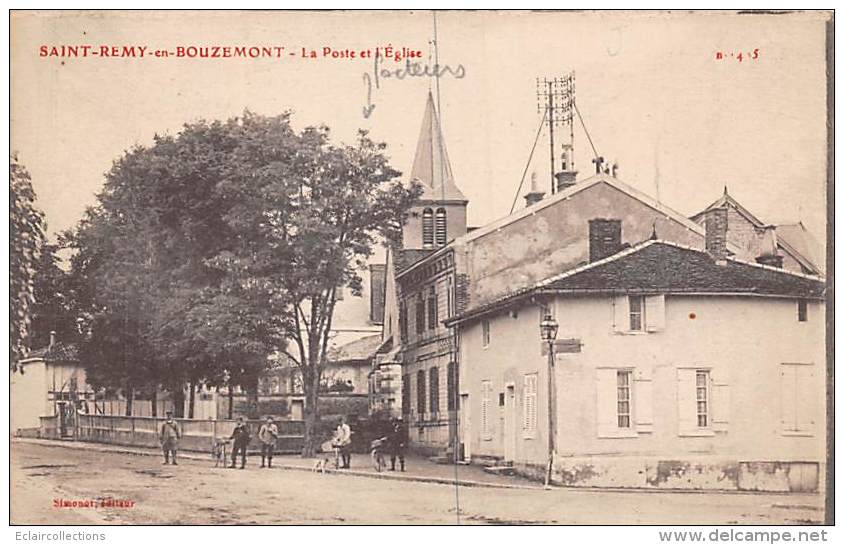 Saint Rémy En Bouzemont       51       La Poste Et L'Eglise.  Facteurs.      (voir Scan) - Sonstige & Ohne Zuordnung