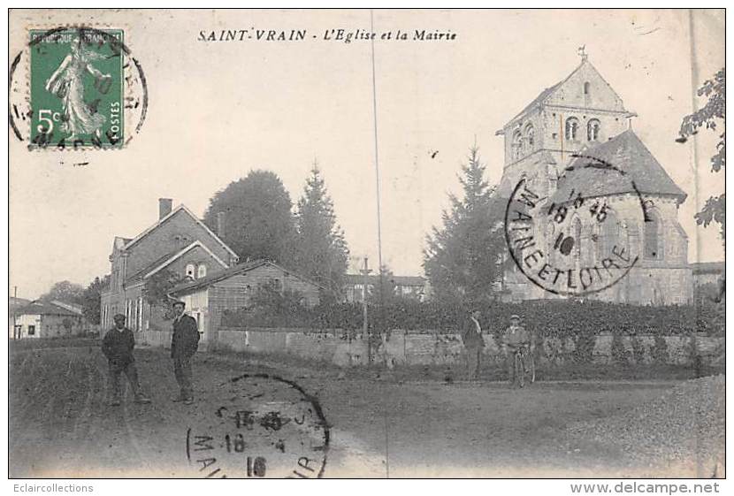 Saint Vrain       51     Village, Mairie Et église     (voir Scan) - Sonstige & Ohne Zuordnung