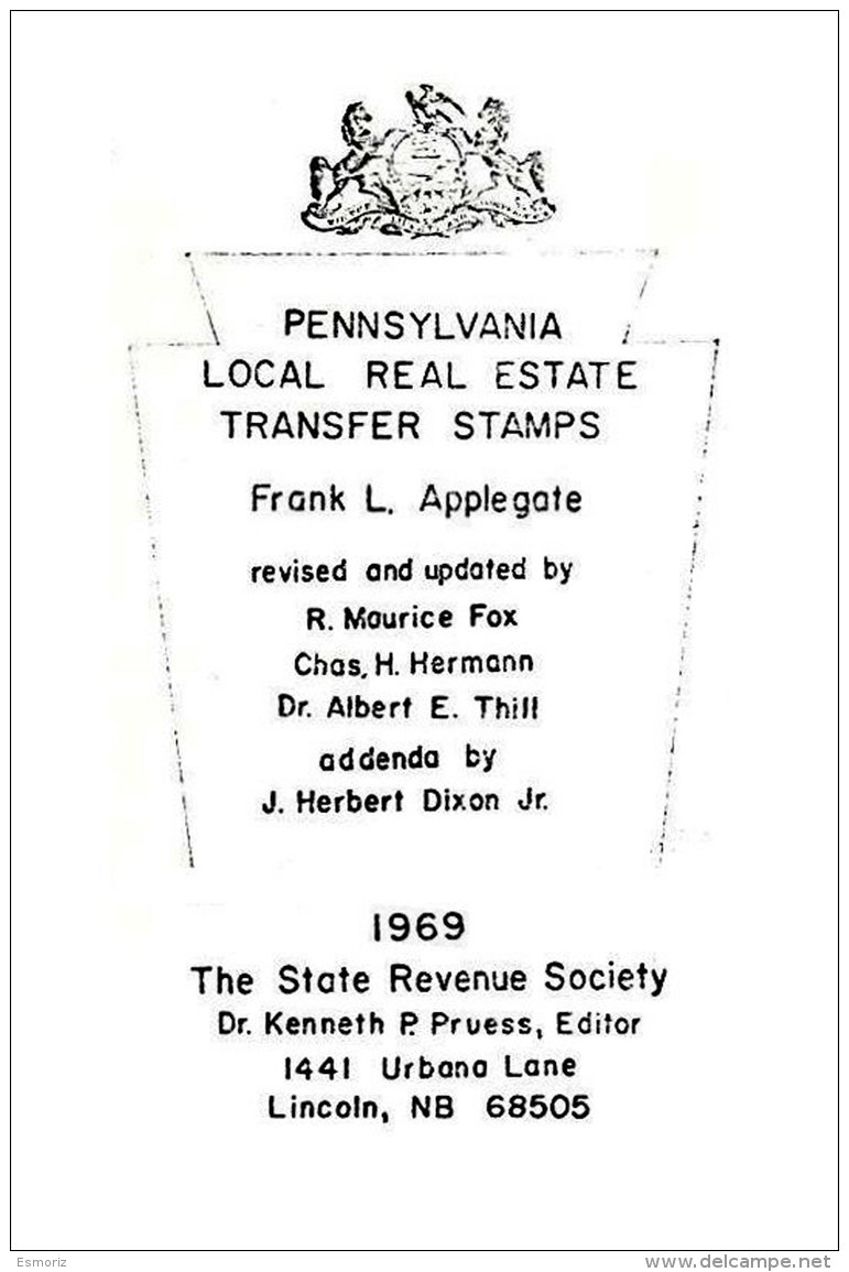 UNITED STATES, Pennsylvania Real Estate Transfer Stamps, By Frank Applegate - Fiscaux