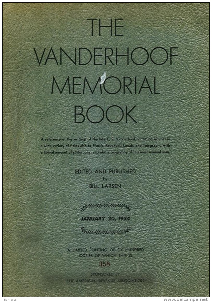 UNITED STATES, The Vanderhoof Memorial Book, By W. Larsen - Revenues