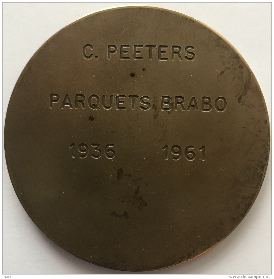 Médaille Bronze. C. Peeters. Parquets Brabo 1936-1961. 70 Mm - 103gr - Adel