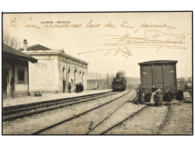 2300 TARJETAS POSTALES. <B>BARCELONA. LLINAS.</B> Estación. - Otros & Sin Clasificación