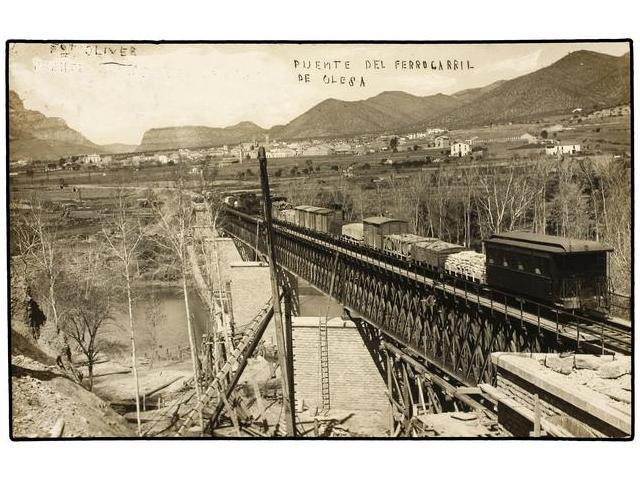 2339 TARJETAS POSTALES. <B>BARCELONA. OLESA.</B> Puente Del Ferrocarril. (FOTO). - Otros & Sin Clasificación