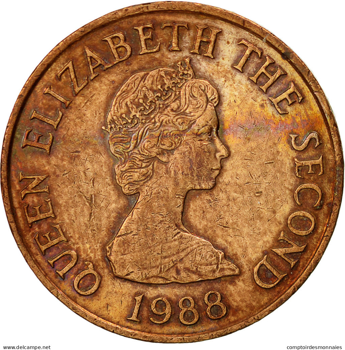 Monnaie, Jersey, Elizabeth II, Penny, 1988, TTB, Bronze, KM:54 - Jersey