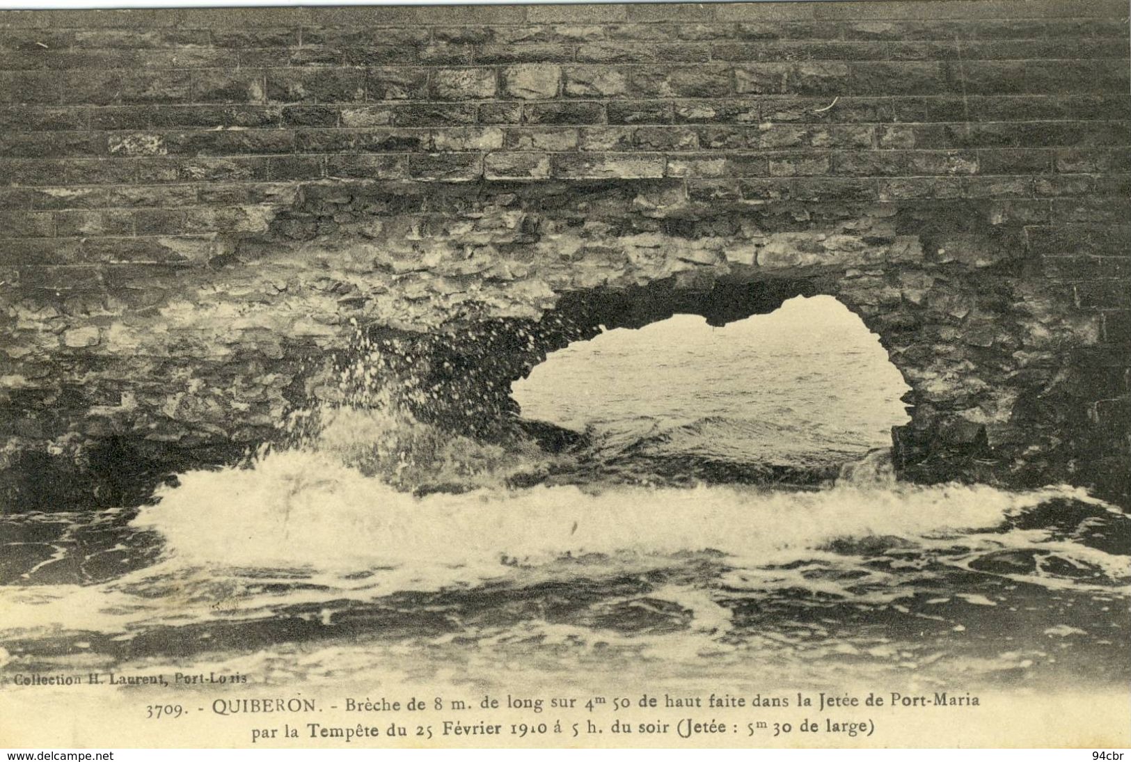 CPA  (56)     QUIBERON      Breche De 8 Metres De Long Sur 4.50m De Large  Faite Dans La Jetée De Port Maria Tempete - Quiberon