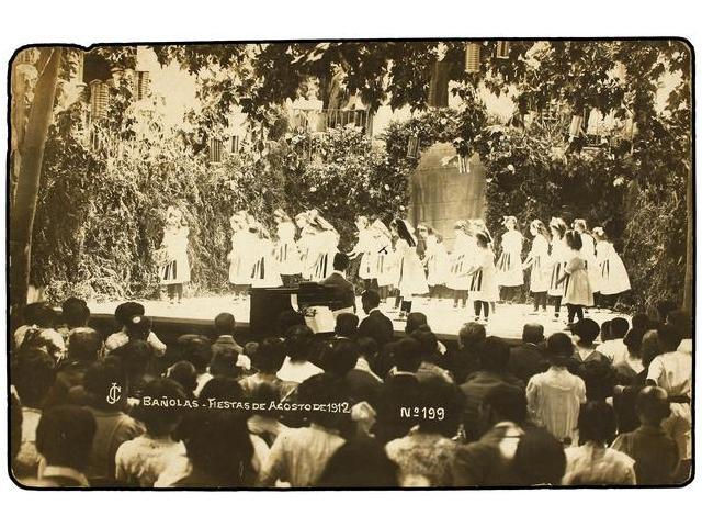 2655 TARJETAS POSTALES. <B>GIRONA. BAÑOLAS.</B> Fiestas De Agosto 1912. (FOTO). - Autres & Non Classés