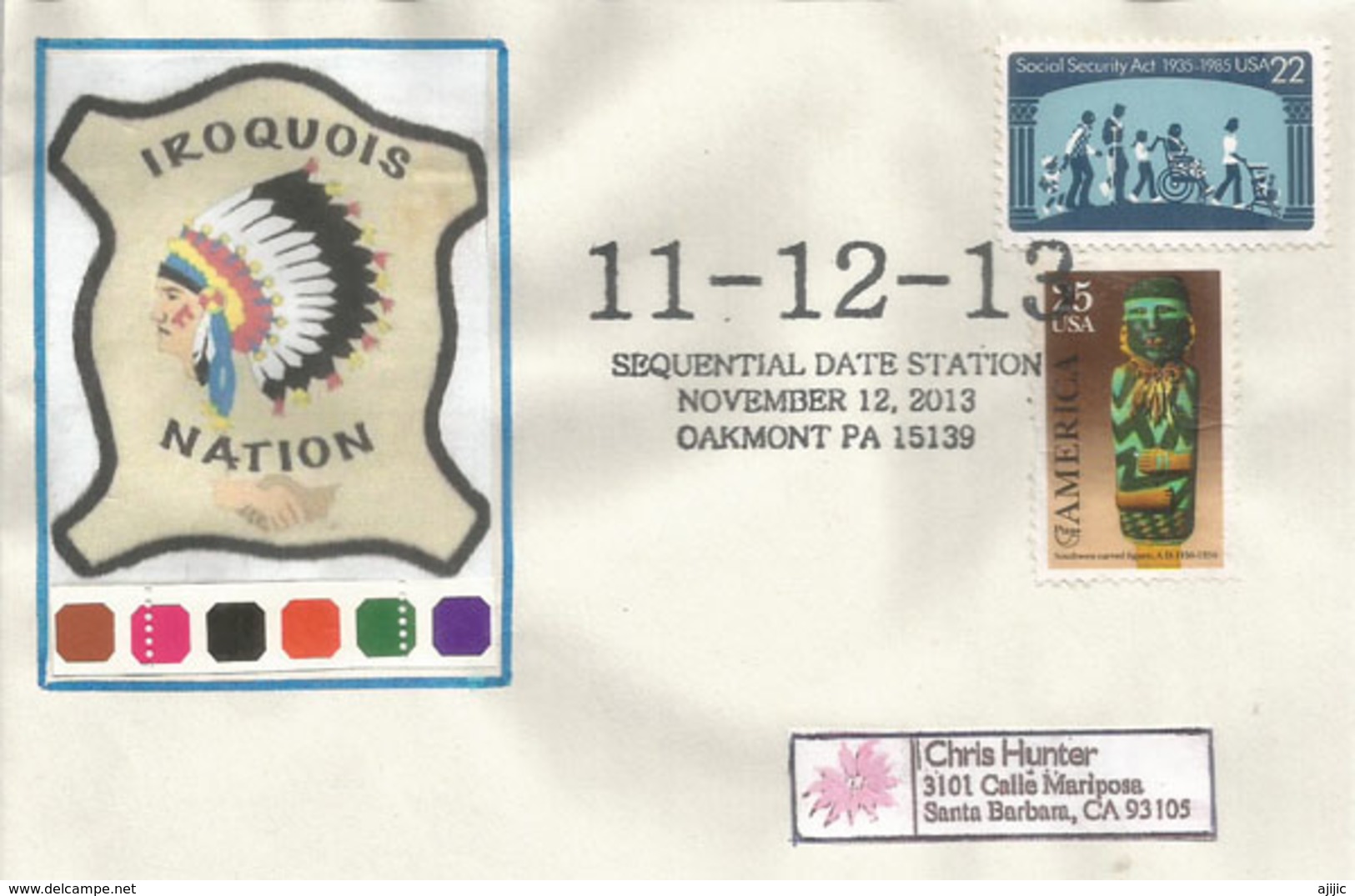 IROQUOIS NATION. Only Century Digit 11-12-13, Letter Sequential Date Of The Century Nov.12-2013. - American Indians