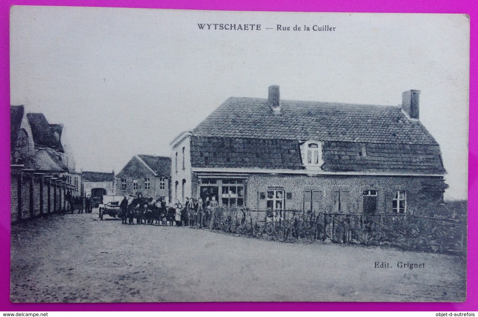 Cpa Wytschaete Rue De La Cuiller Carte Postale Belgique Wijtschate Heuvelland Flandre Occidentale Rare Région Flamande - Autres & Non Classés