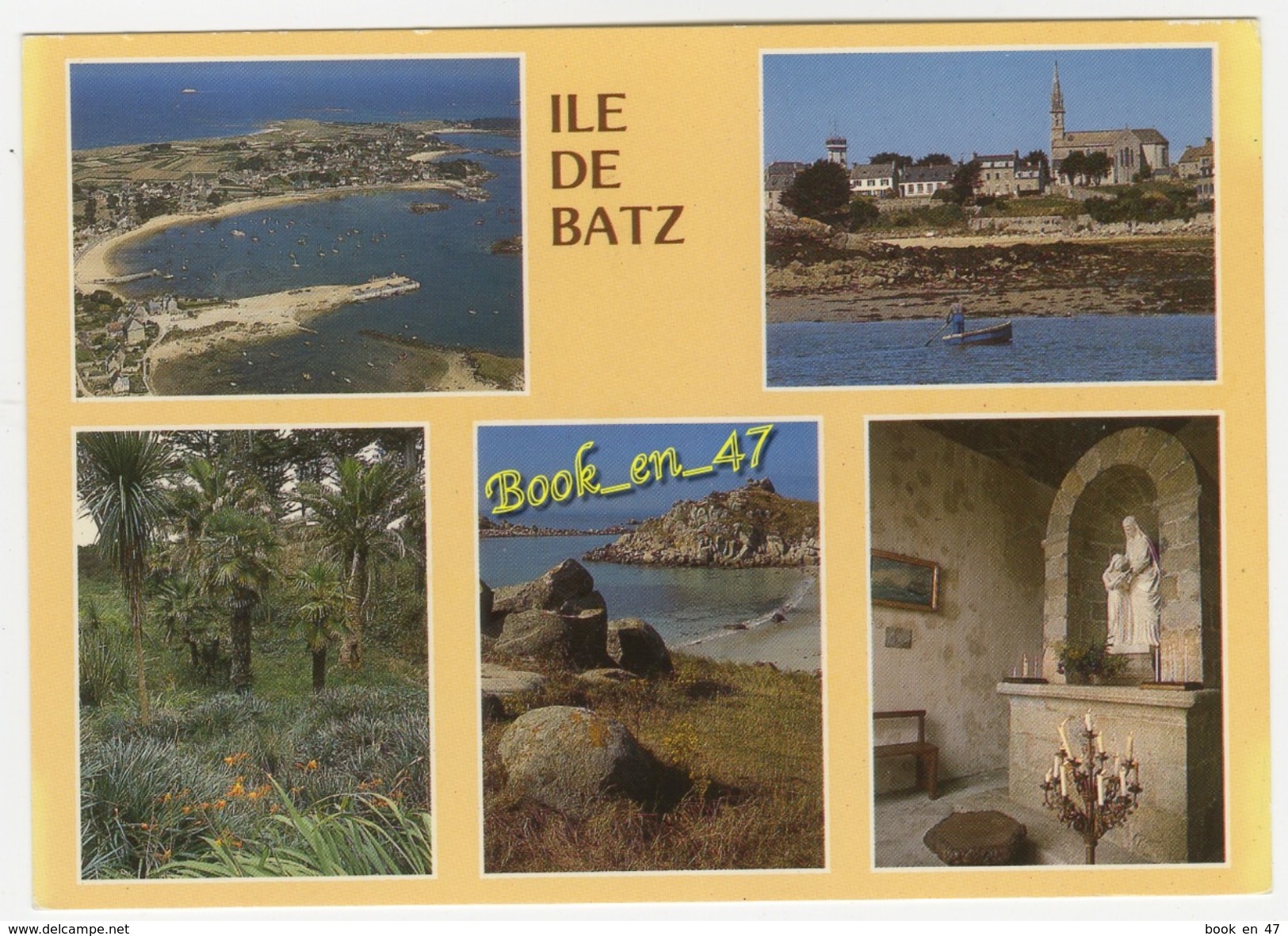 {63258} 29 Finistère Ile De Batz , Multivues ; Port , Eglise , Jardin Colonial , Intérieur De L' église - Ile-de-Batz