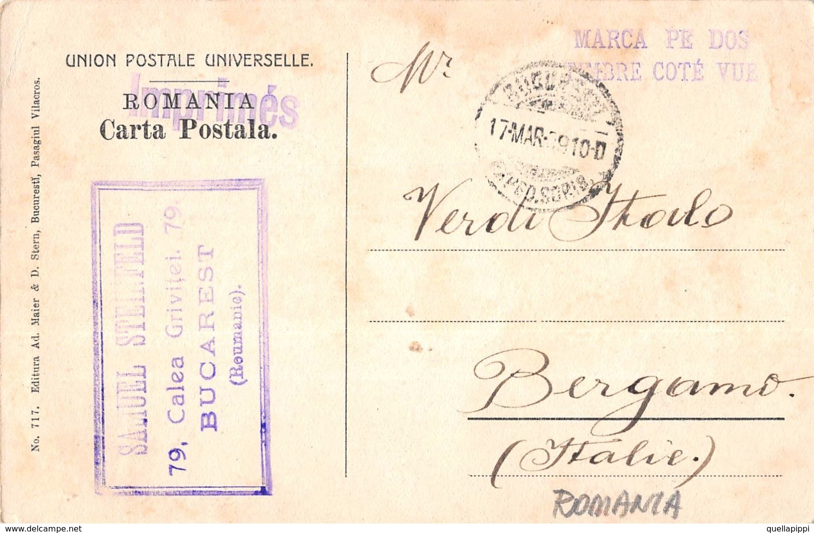 06749 "ROMANIA - BUCAREST - STRADA LIPSCANI"  ANIMATA. CART  SPED 1910 - Romania