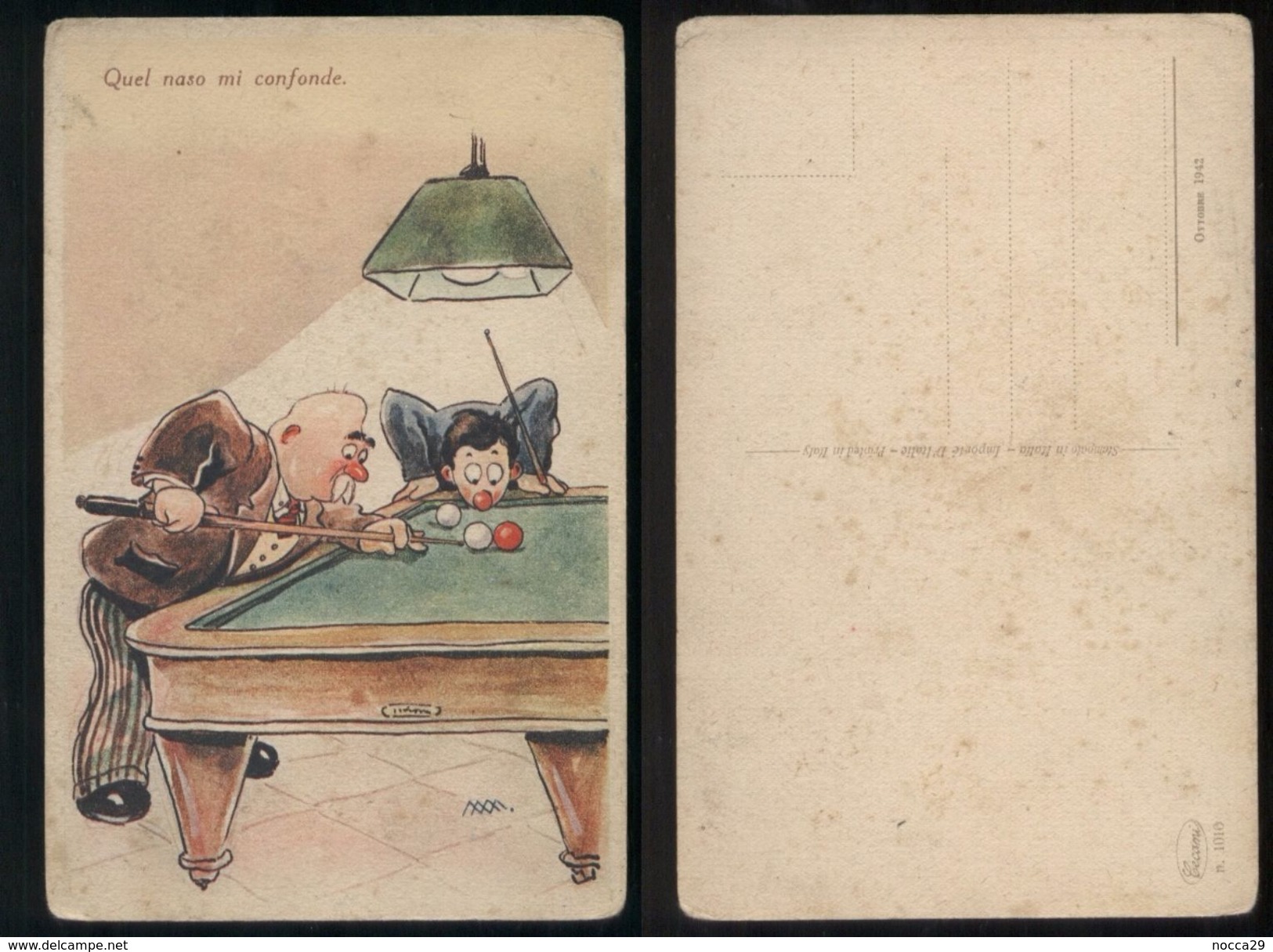 BILIARDO - BILLIARD - BILLARD - UMORISTICA - ANNI 30 (HUC45) - Altri & Non Classificati