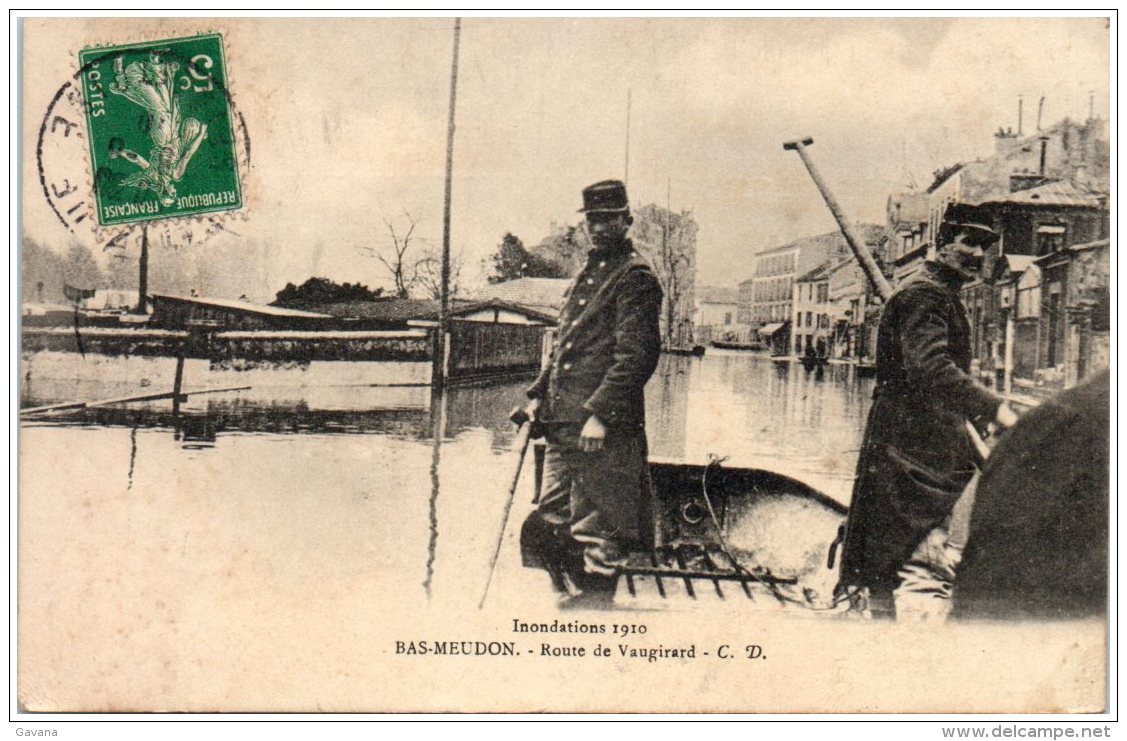 92 BAS-MEUDON - Inondations 1910 - Route De Vaugirard - Meudon