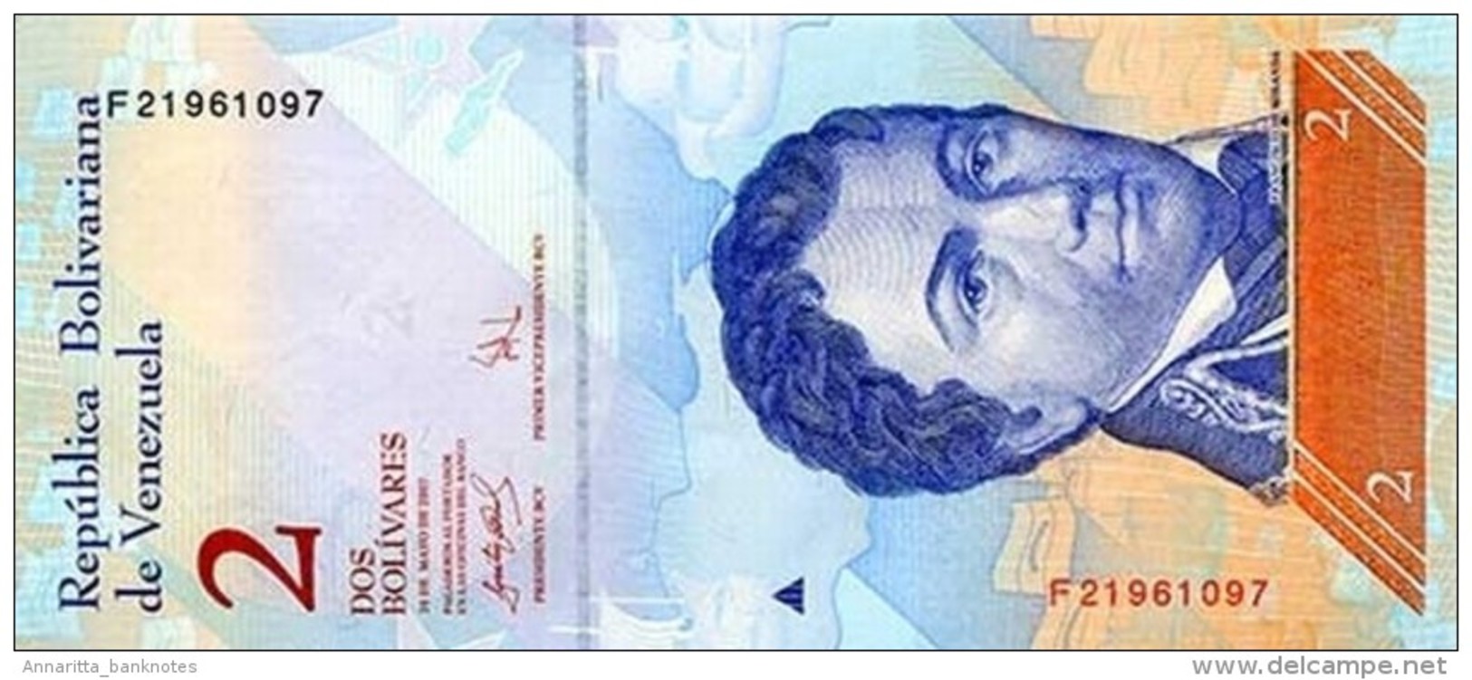 VENEZUELA 2 BOLIVARES 2007 P-88b UNC 24.5.2007 [ VE088b ] - Venezuela