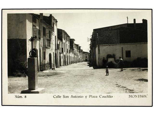3243 ESPAÑA. MONTBRIO. Calle San Antonio (FOTO). Años 50. - Sonstige & Ohne Zuordnung