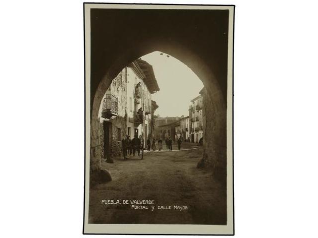 3305 ESPAÑA. TERUEL. PUEBLA DE VALVERDE. Portal Y Calle Mayor (FOTO.) (B/C). - Otros & Sin Clasificación