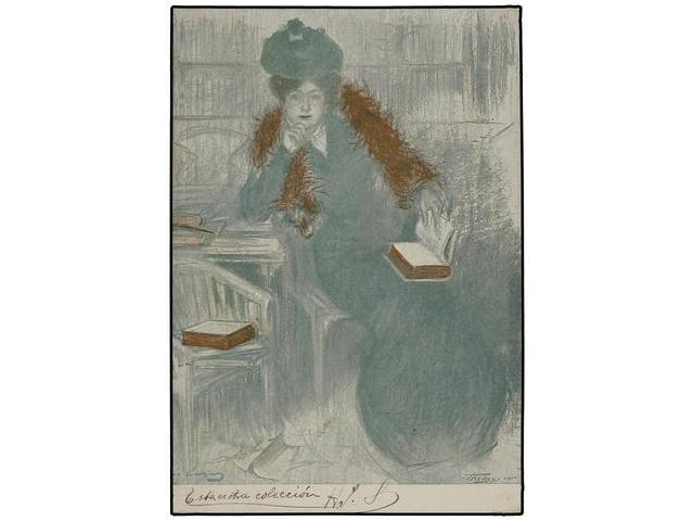 3414 TARJETAS POSTALES. <B>RAMON CASAS. </B>Postal Ilustrada<B> PEL I PLOMA Nº 2.</B> - Otros & Sin Clasificación