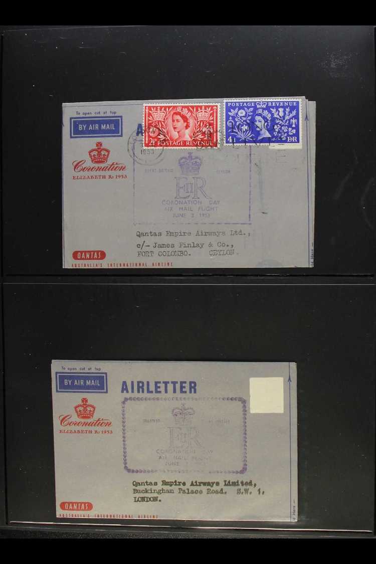1953 CORONATION  Ceylon Special QANTAS Coronation Air Letters With June 2nd Colombo To London Bearing (on The Back) 5c C - Sin Clasificación