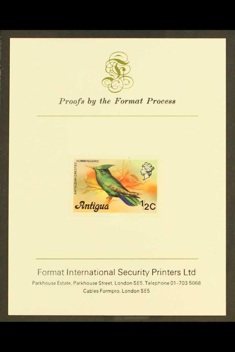 BIRDS  ANTIGUA 1976 ½c Definitive "Antillean Crested Hummingbird", As SG 469A, Imperf Proof On Format Proof Presentation - Sin Clasificación