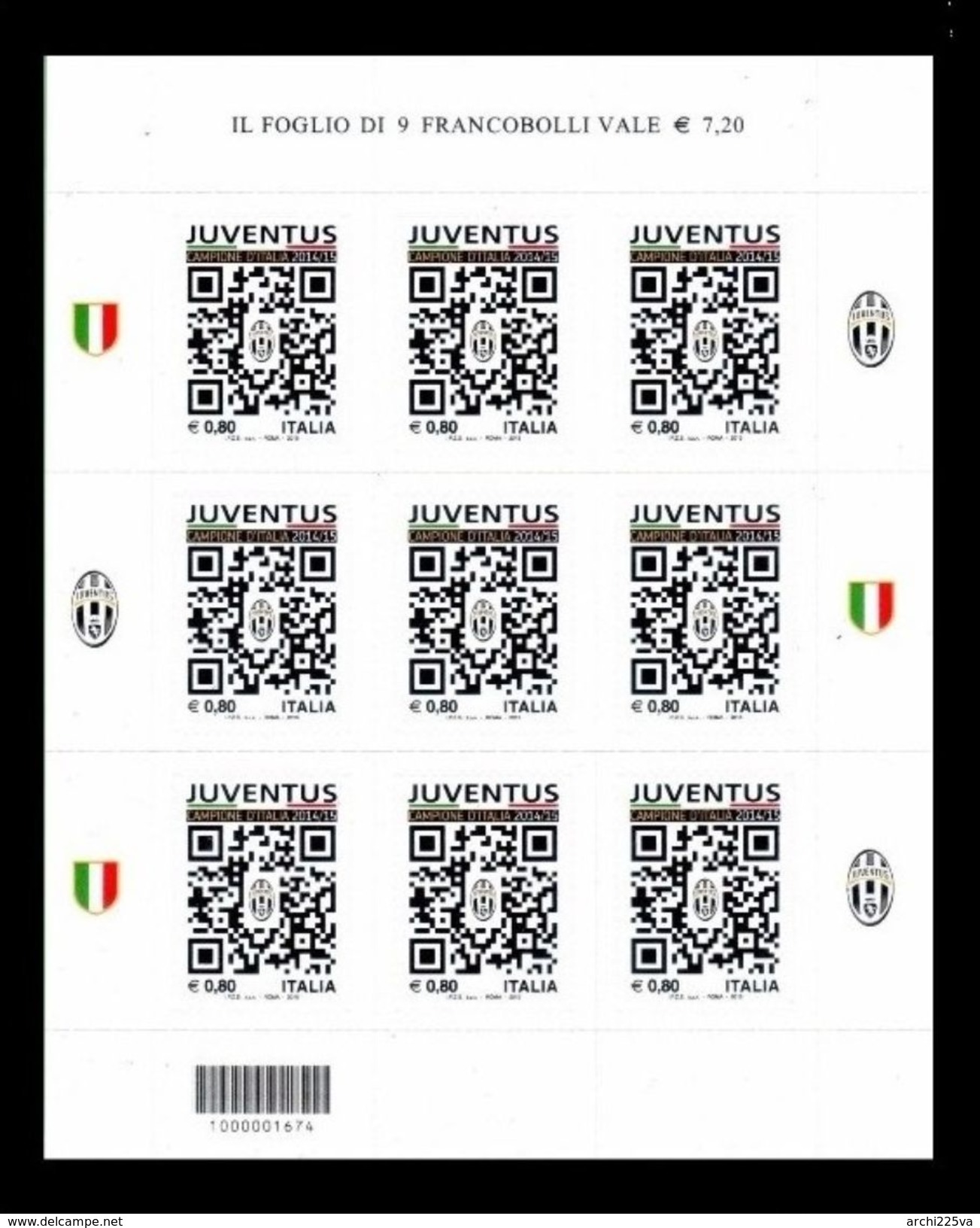 ITALIA 2015 - Juventus Campione D' Italia 2014 / 2015 - FOGLIETTO ** Con Codice A Barre - 2011-20:  Nuovi