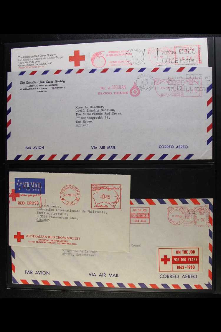 RED CROSS  METER MAIL 1955-93 COLLECTION Of Commercial Covers, All With Red Cross Meter Mail Impressions, We See Covers  - Sin Clasificación