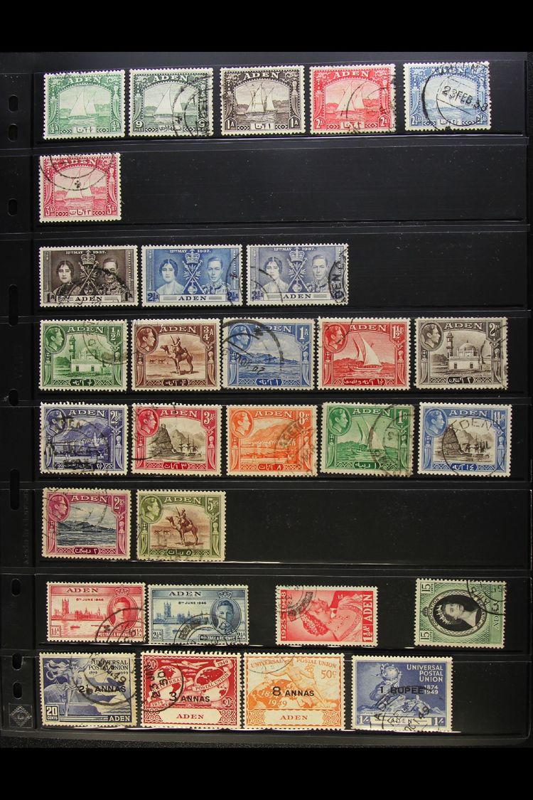 1937-1968 FINE USED COLLECTION  On Stock Pages, ALL DIFFERENT, Inc 1937 Dhow Set To 3a, 1939-48 Set To 5s, 1953-63 Set T - Aden (1854-1963)